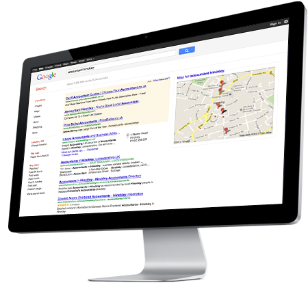 Google sample search results screenshot
