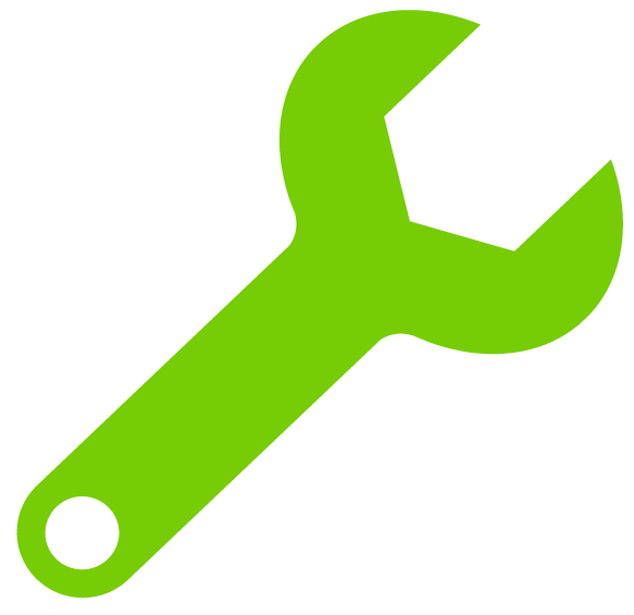 An icon to represent website maintenance and support