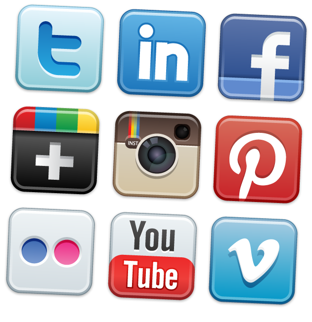 A selection of social media service logos
